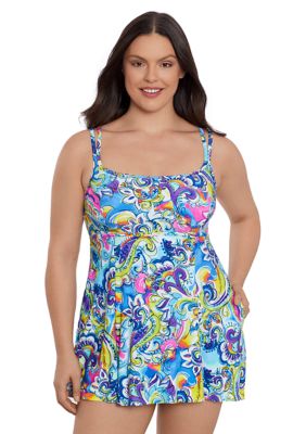 Paisley Seas Empire Princess Seam Swim Dress