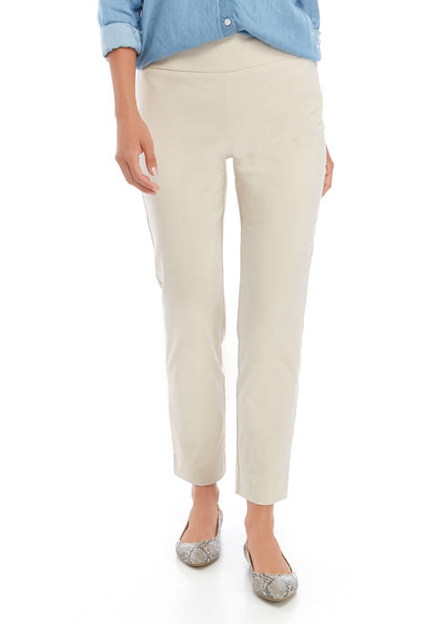 Womens Pull On Tech Stretch Solid Pants