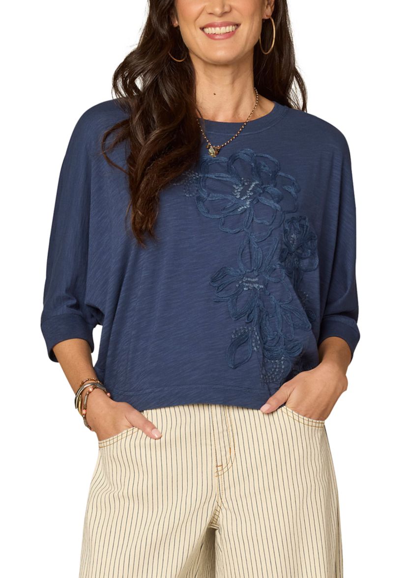 Democracy Women's Dolman Sleeve Top with Embroidered Detail | Belk