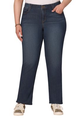 Democracy Womens Plus Size Absolution Straight Jeans 22W
