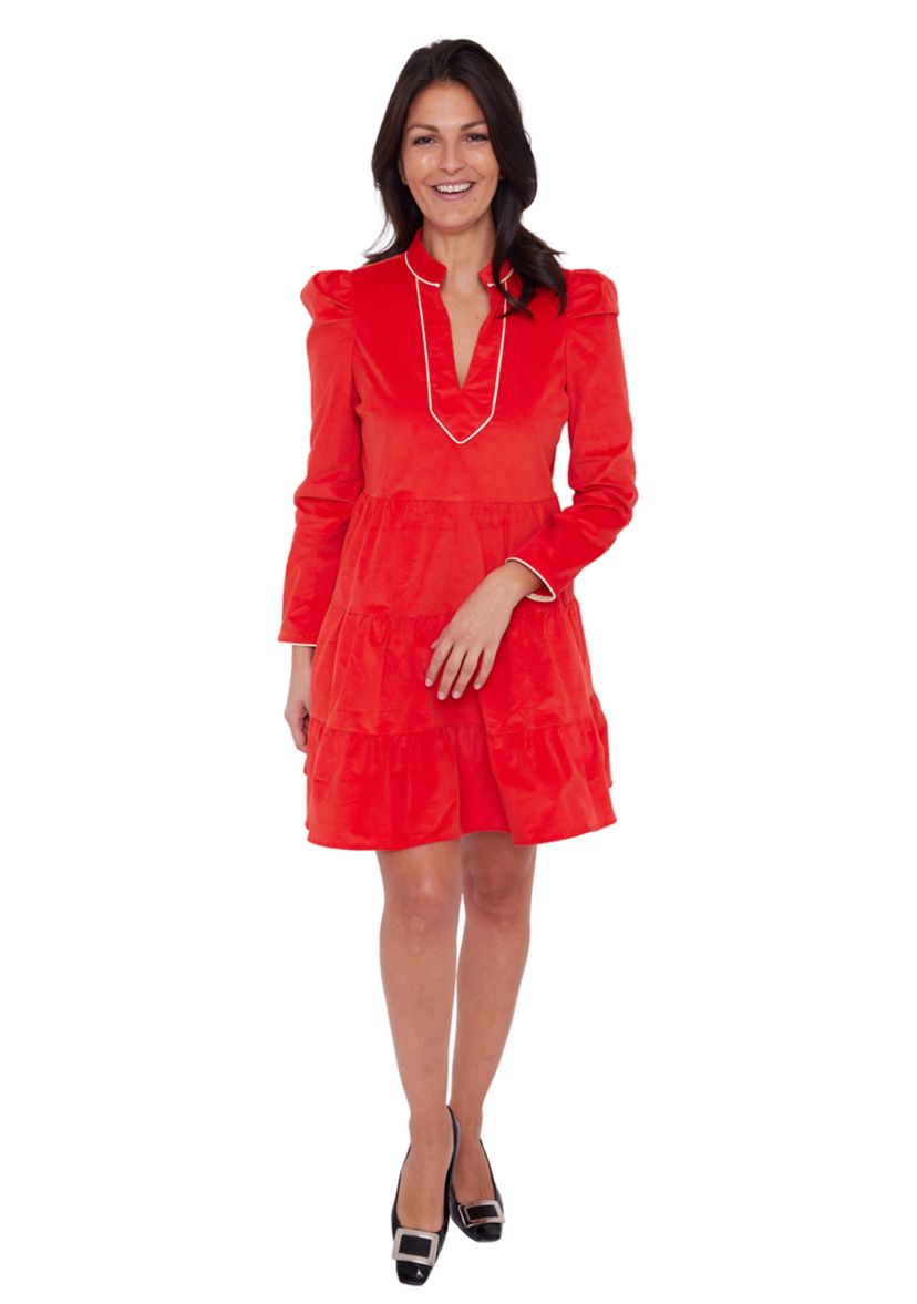 Womens Long Sleeve Corduroy Tunic Dress