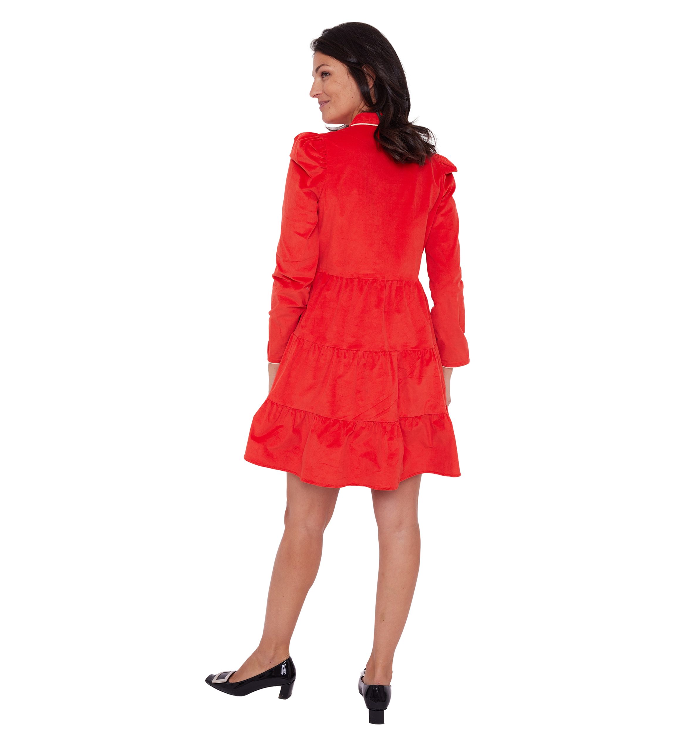 Womens Long Sleeve Corduroy Tunic Dress