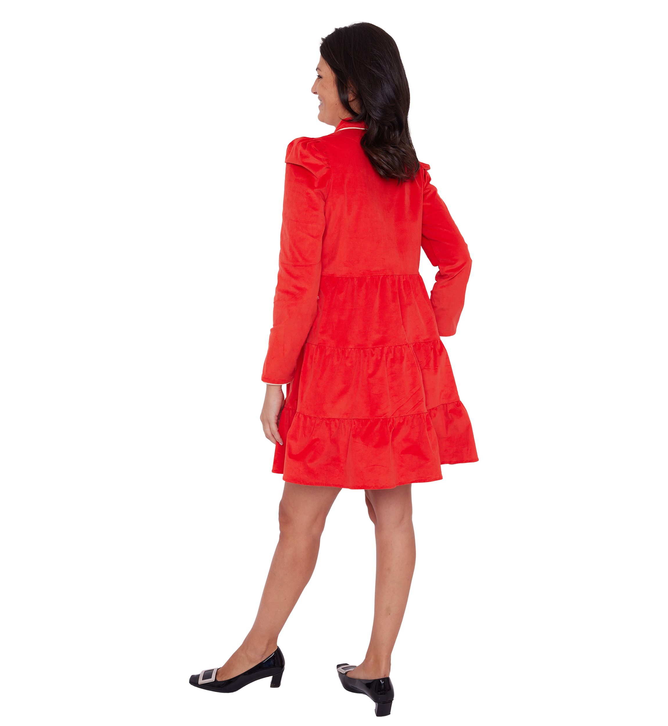 Womens Long Sleeve Corduroy Tunic Dress