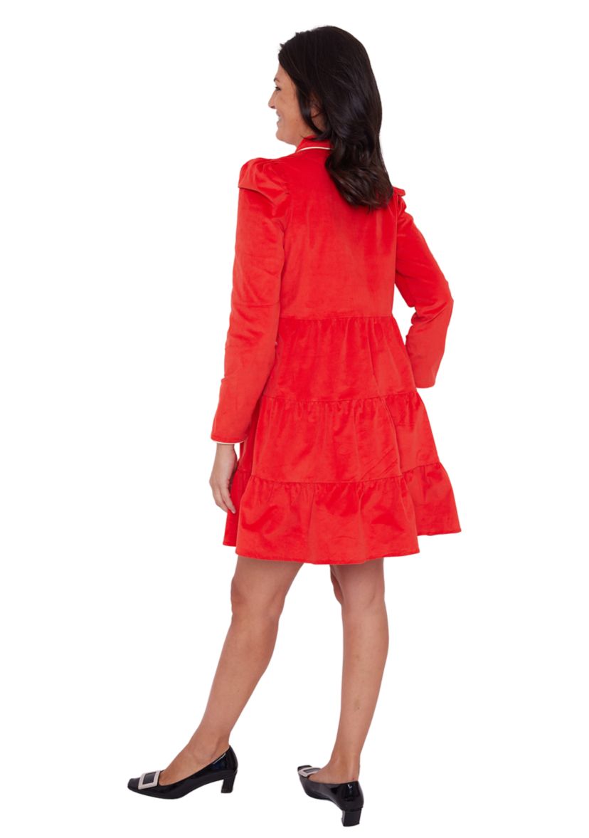 Womens Long Sleeve Corduroy Tunic Dress