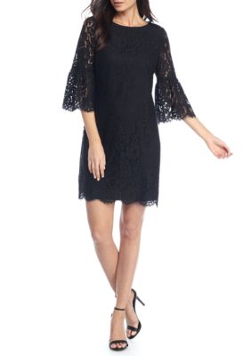 Sail to Sable Lace Shift  Dress  With Bell Sleeves belk