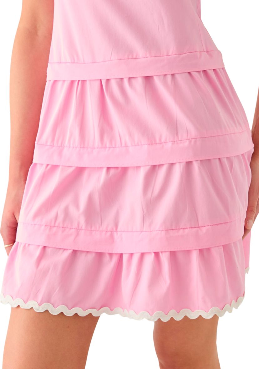 Womens Square Neck Drop Waist Dress 