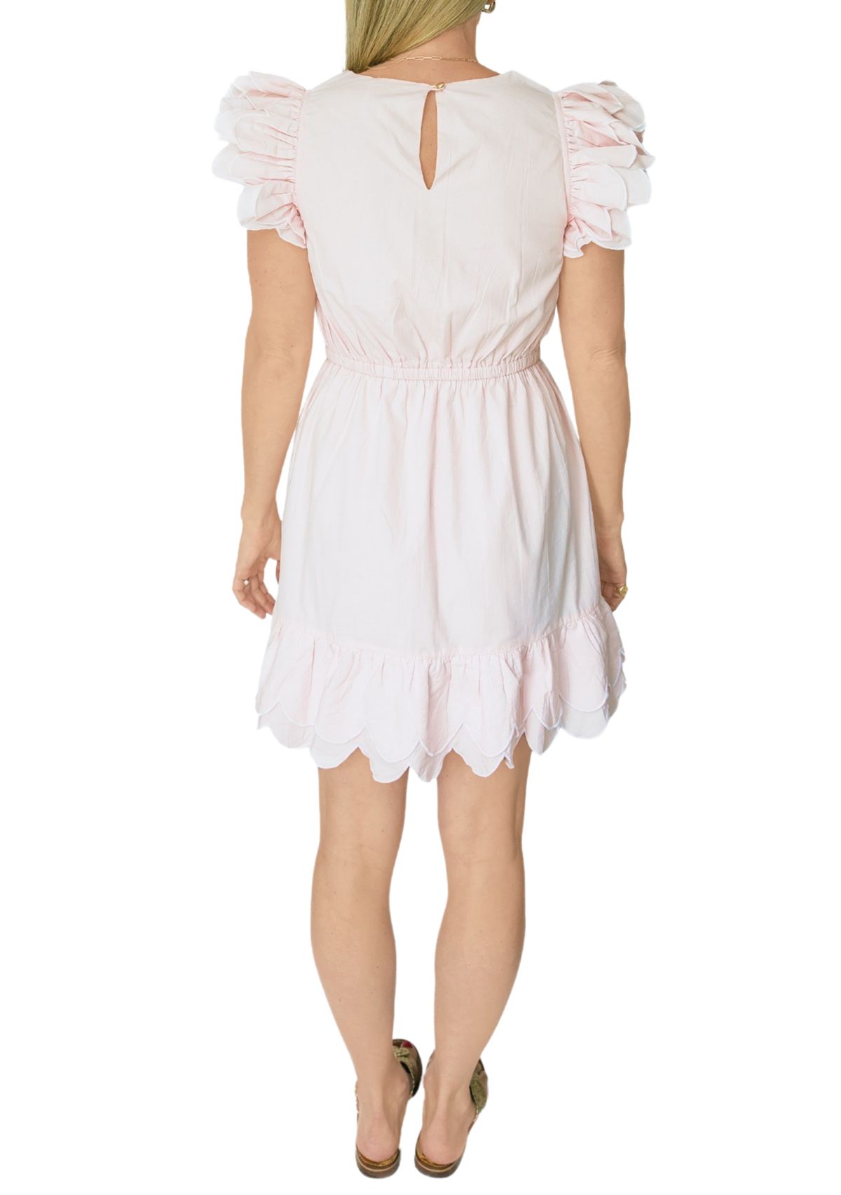 STS x PALM BEACH LATELY Scalloped Hem Mini Dress