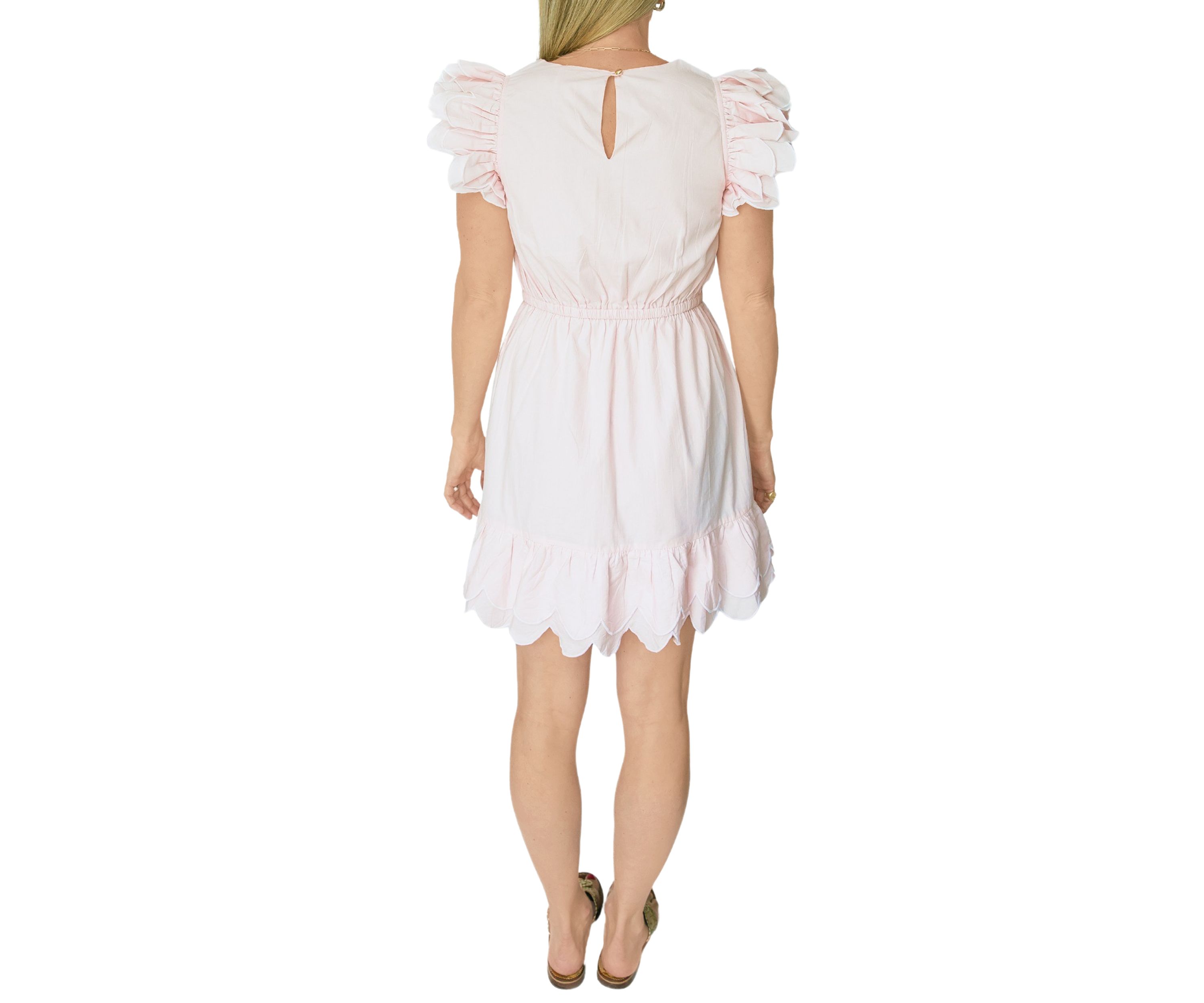 STS x PALM BEACH LATELY Scalloped Hem Mini Dress