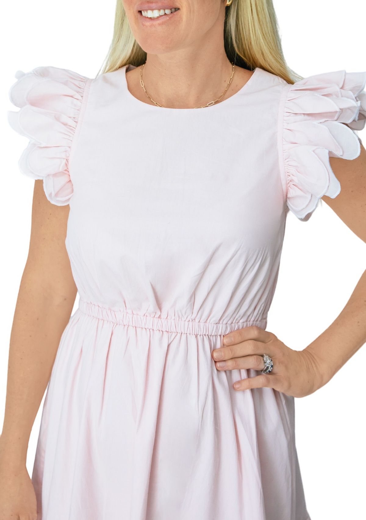 STS x PALM BEACH LATELY Scalloped Hem Mini Dress