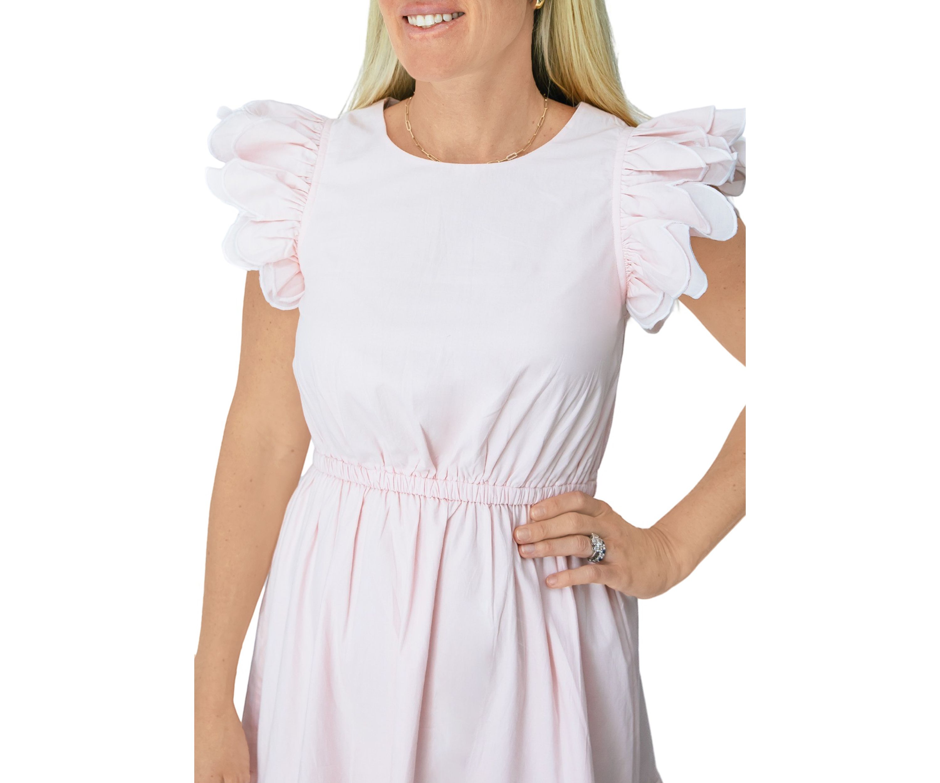 STS x PALM BEACH LATELY Scalloped Hem Mini Dress