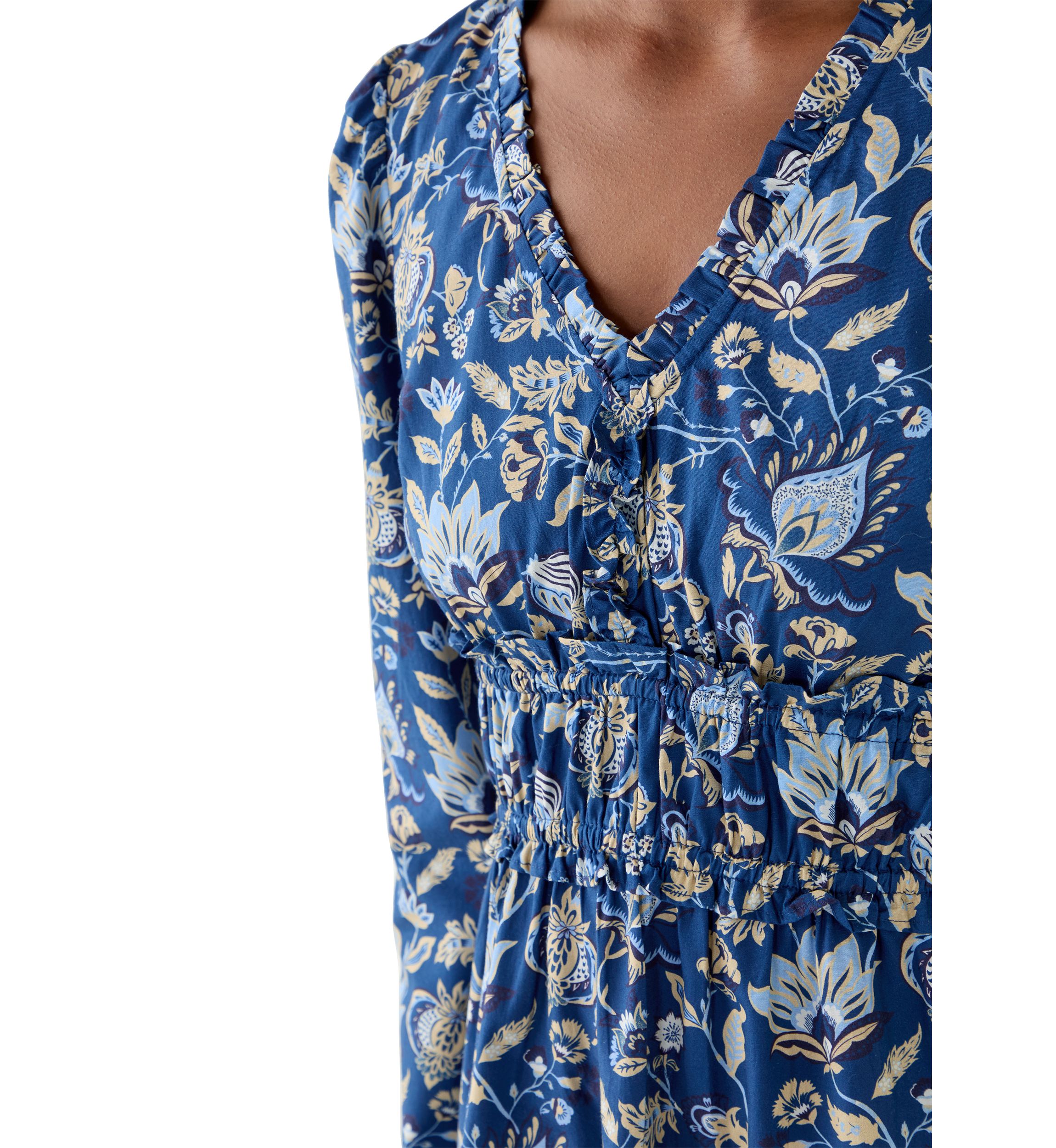 Womens V-Neck Smocked Waist Dress