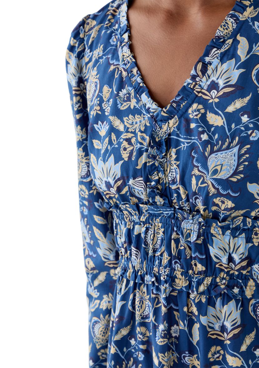 Womens V-Neck Smocked Waist Dress