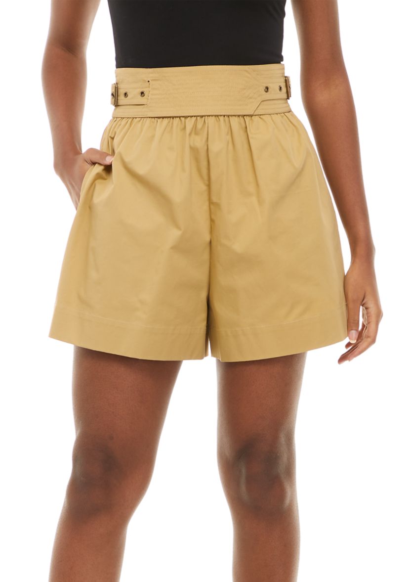 Womens Buckle Waist Detail Shorts