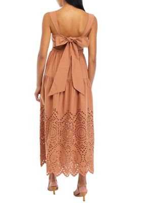 Women's Tiered Eyelet Midi Dress