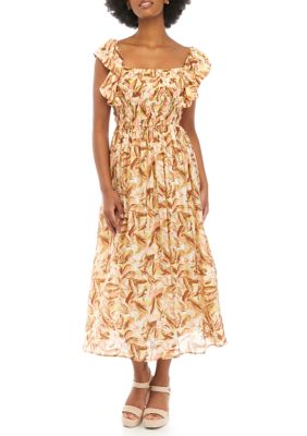 Women's Printed Smocked Bodice Dress