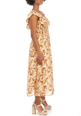 Women's Printed Smocked Bodice Dress