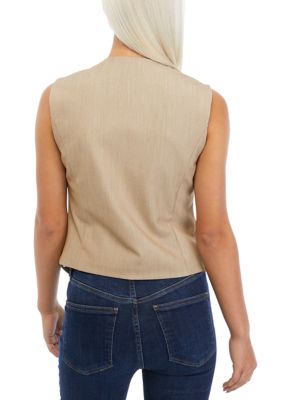 Women's V-Neck Sleeveless Diagonal Line Vest