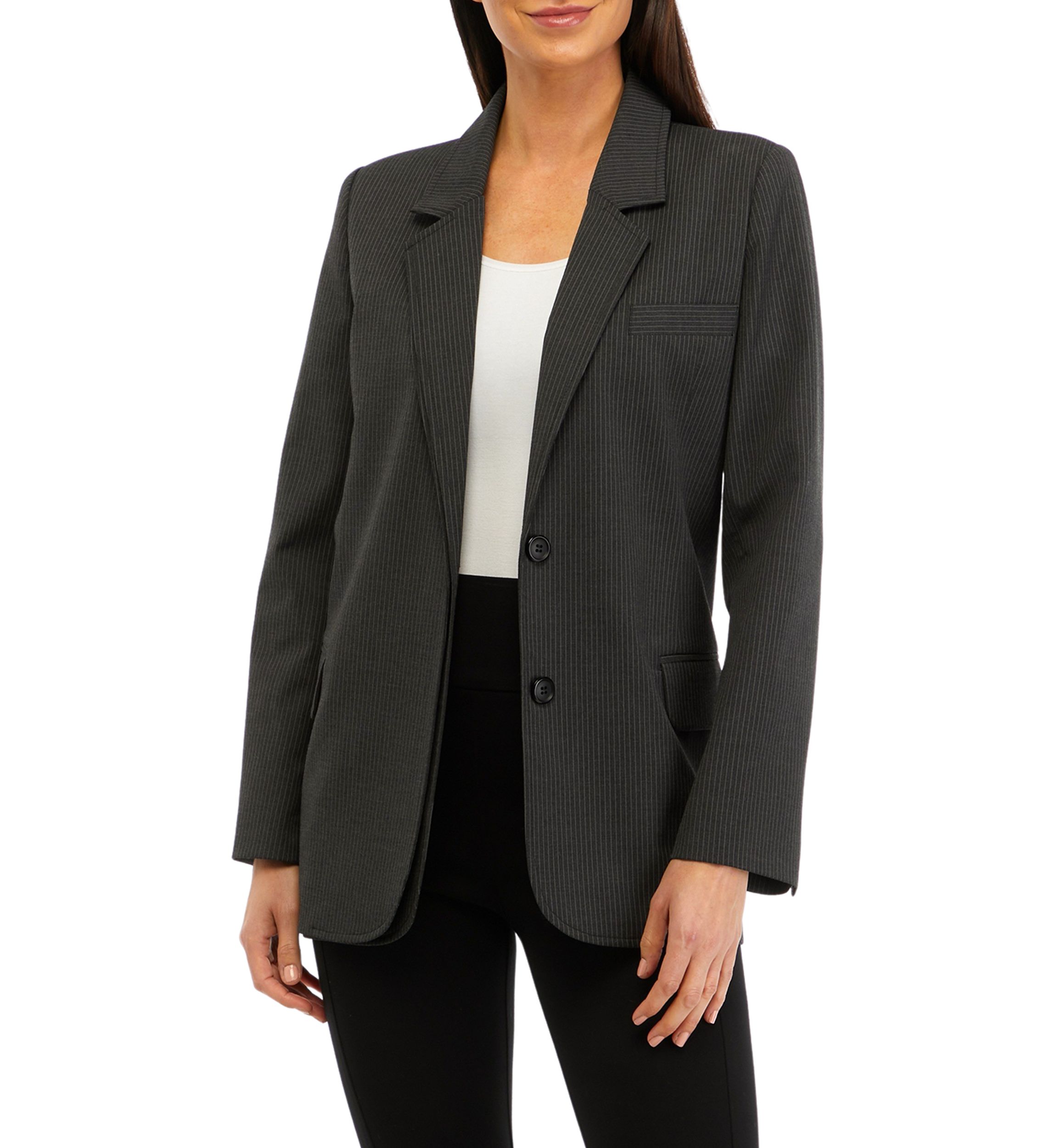 Womens Notch Collar Stripe Blazer