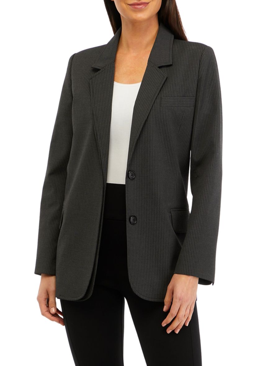 Womens Notch Collar Stripe Blazer