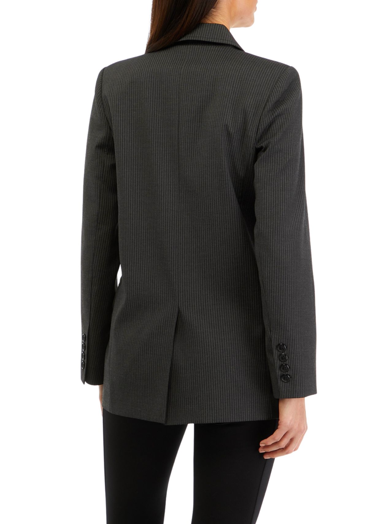Womens Notch Collar Stripe Blazer