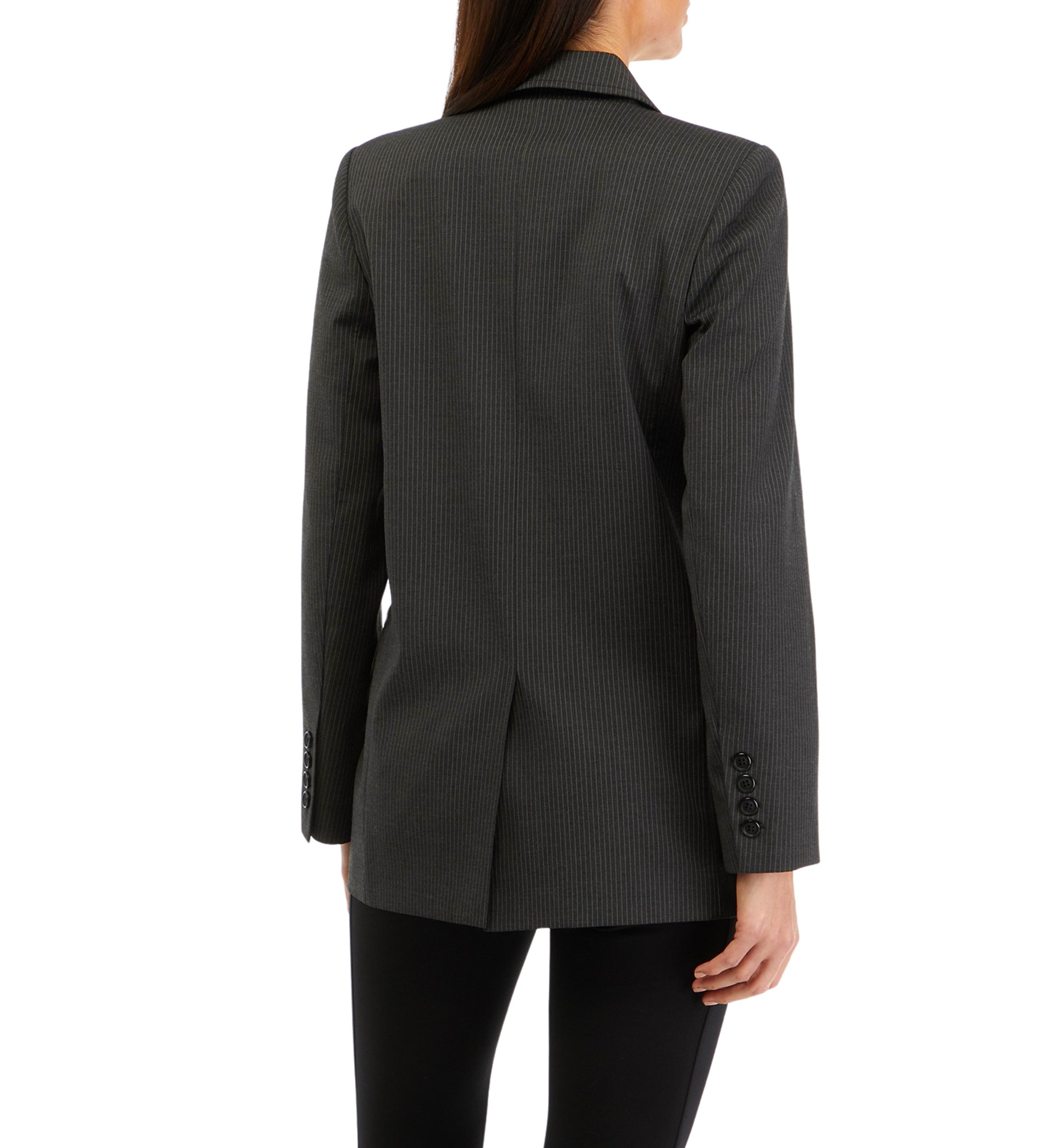 Womens Notch Collar Stripe Blazer