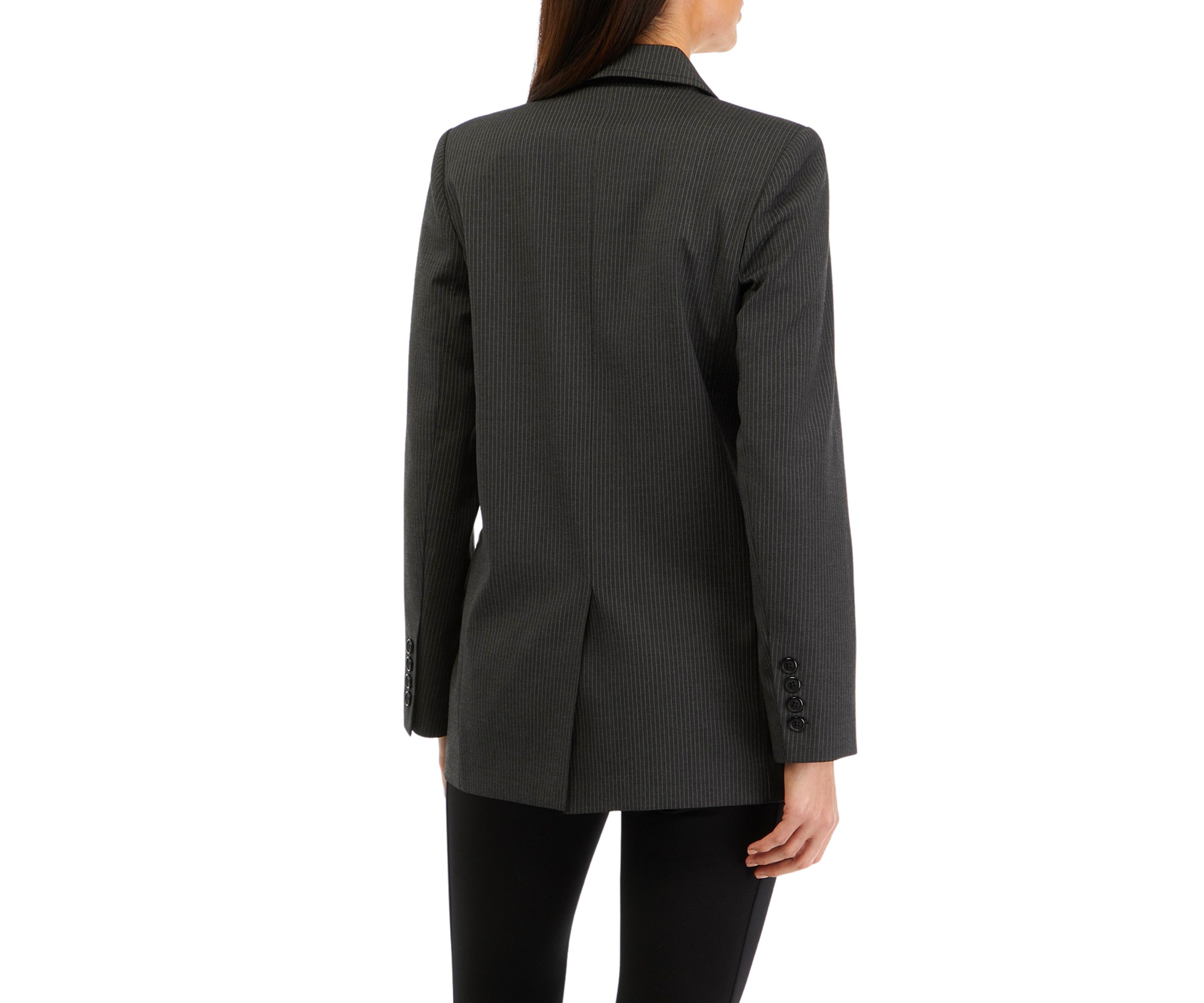 Womens Notch Collar Stripe Blazer