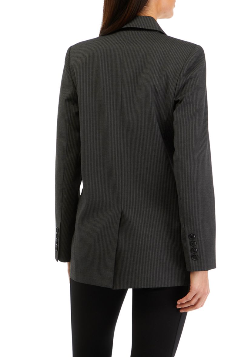 Womens Notch Collar Stripe Blazer