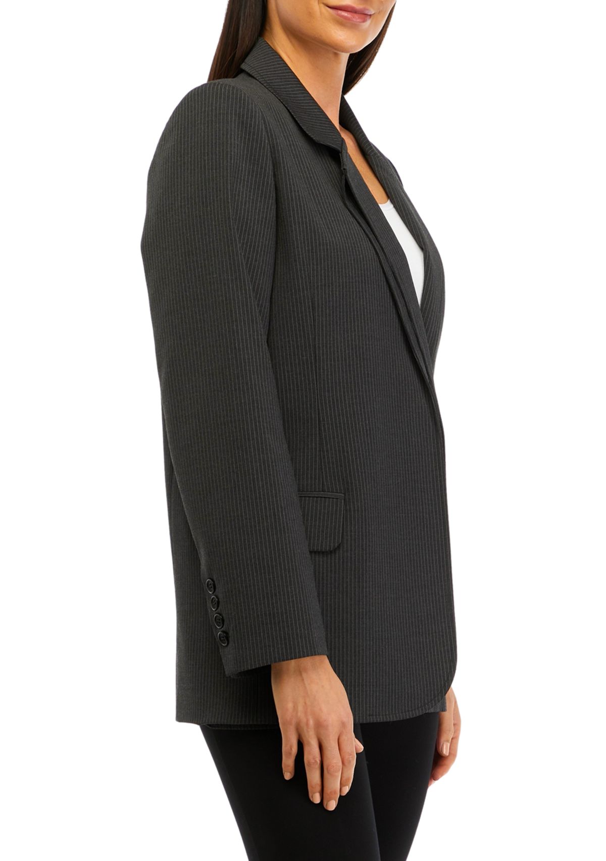 Womens Notch Collar Stripe Blazer