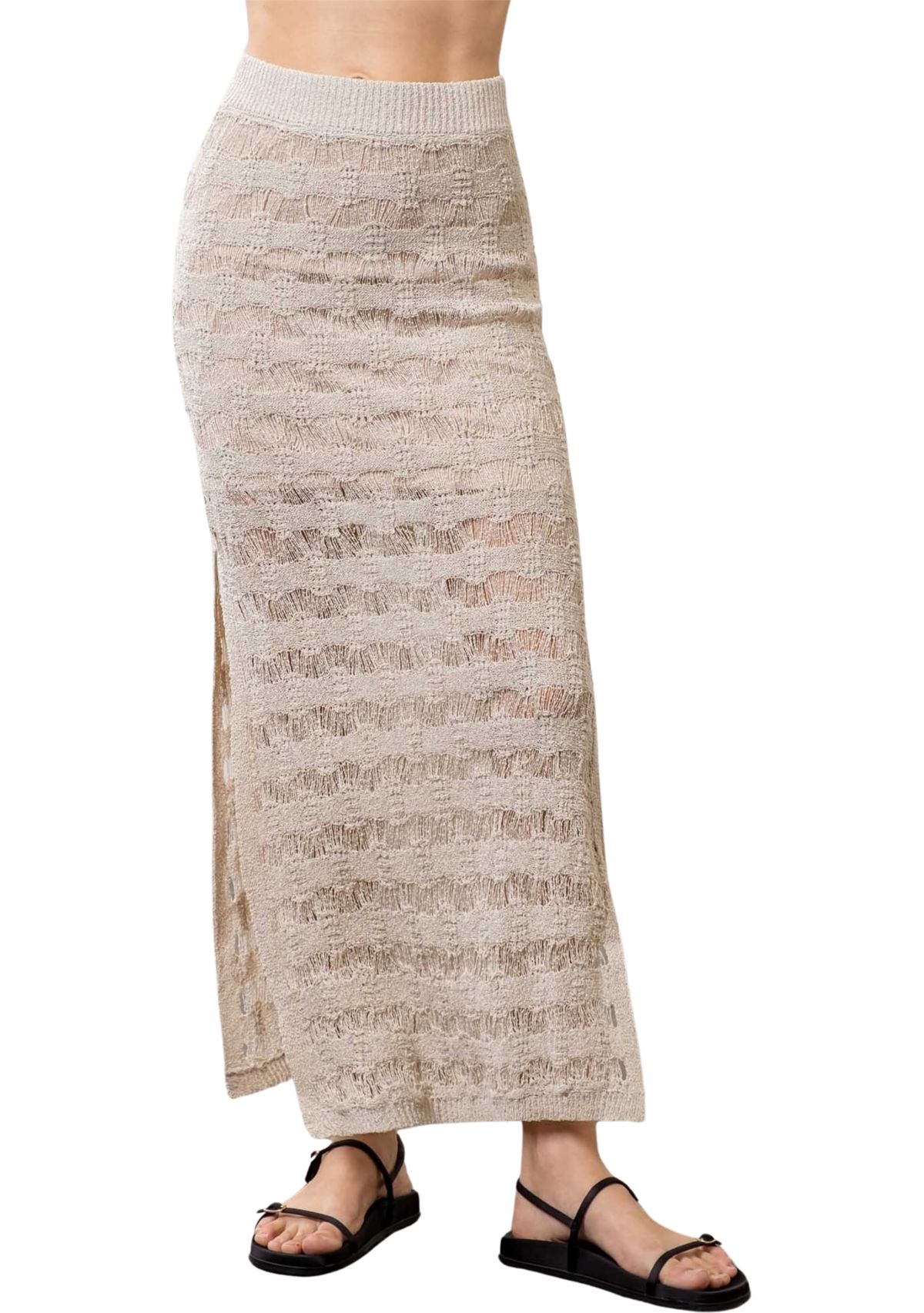 Womens Knit Midi Skirt