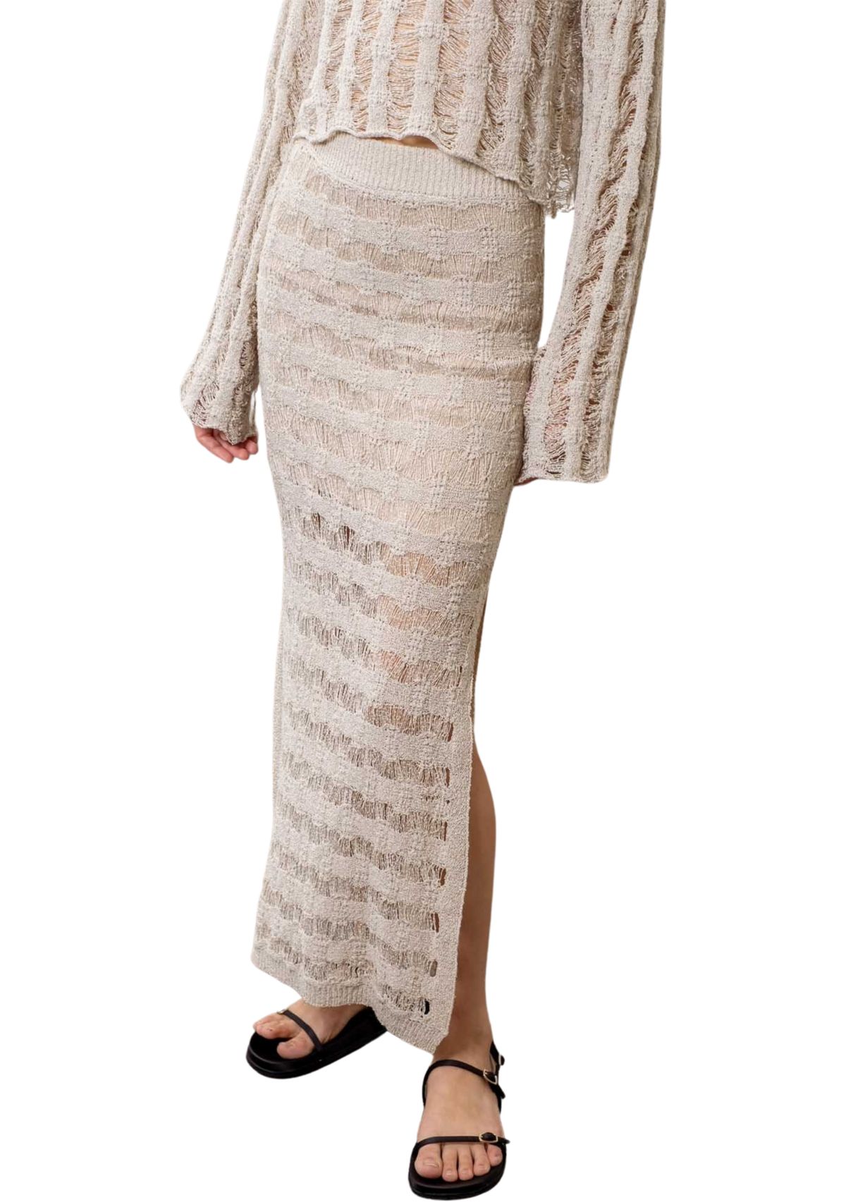Womens Knit Midi Skirt