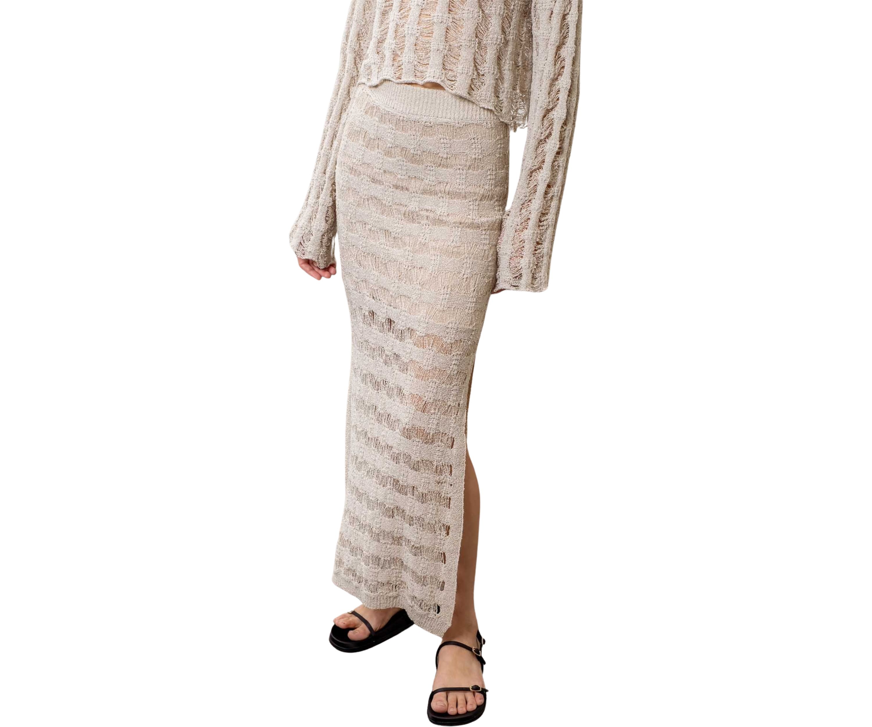 Womens Knit Midi Skirt