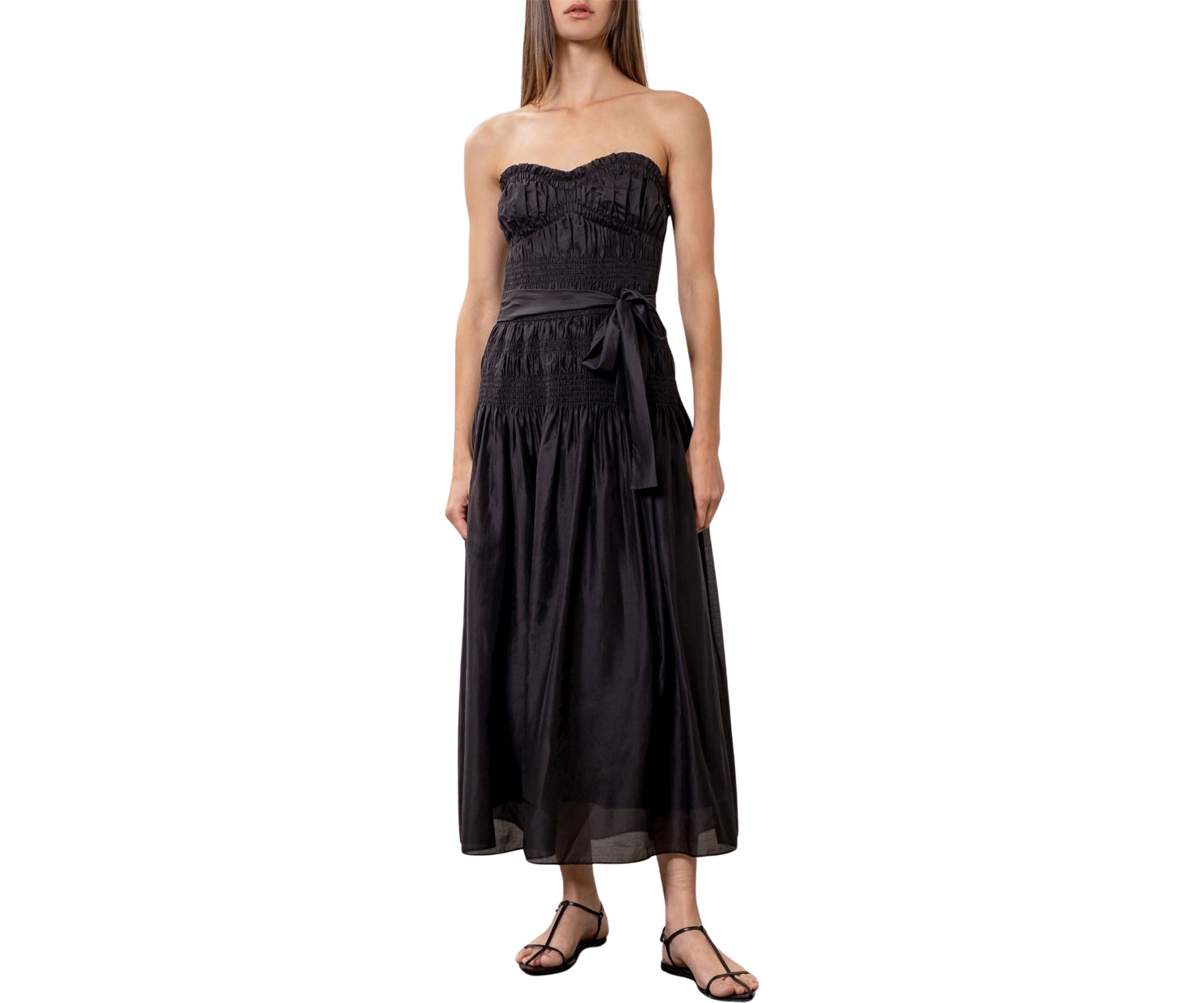 Womens Strapless Midi Dress