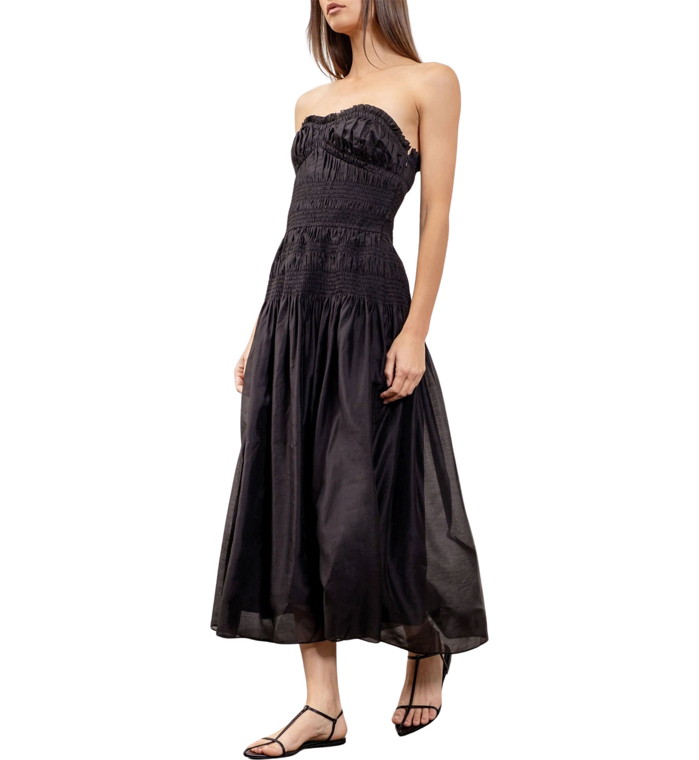 Womens Strapless Midi Dress