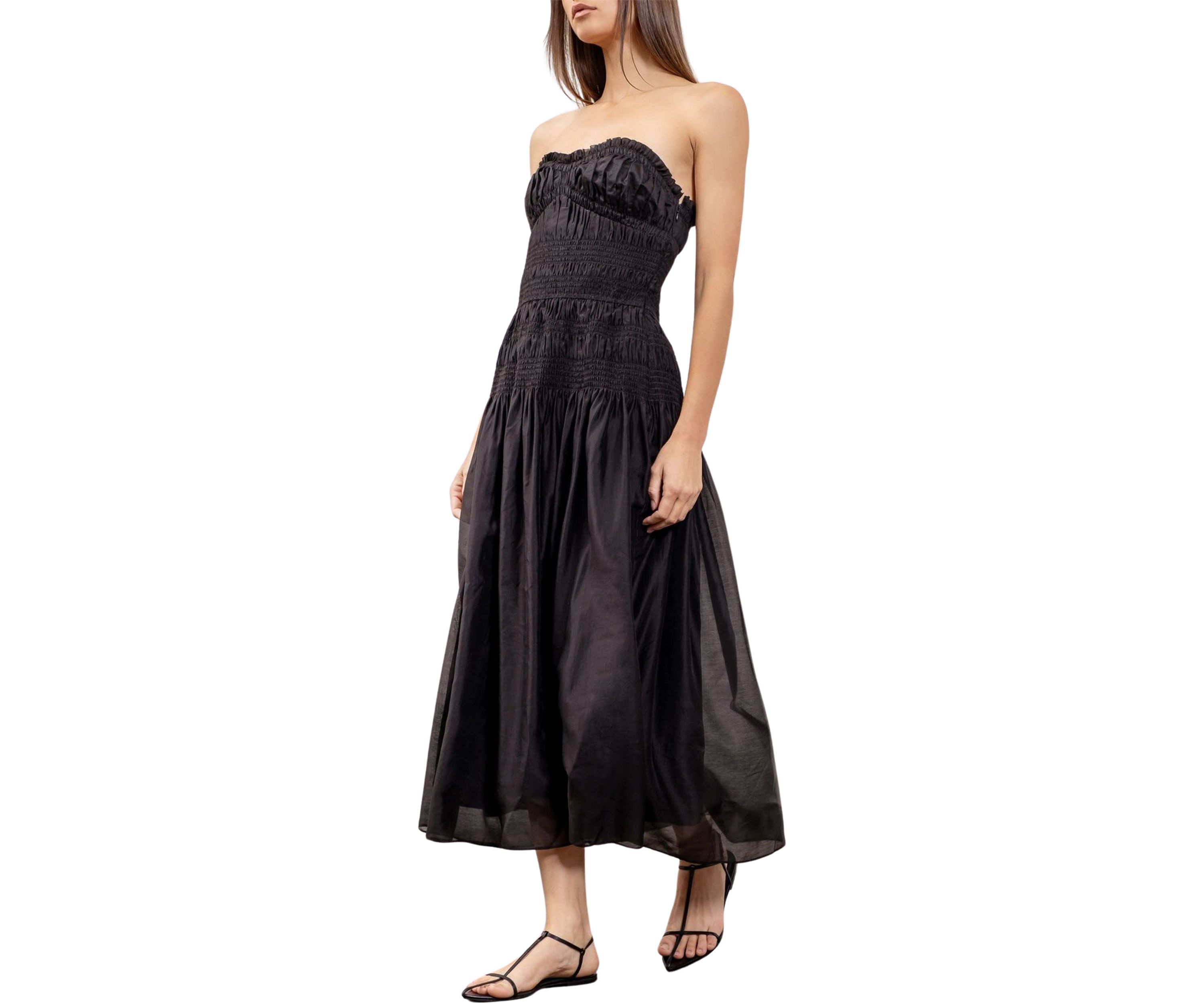 Womens Strapless Midi Dress
