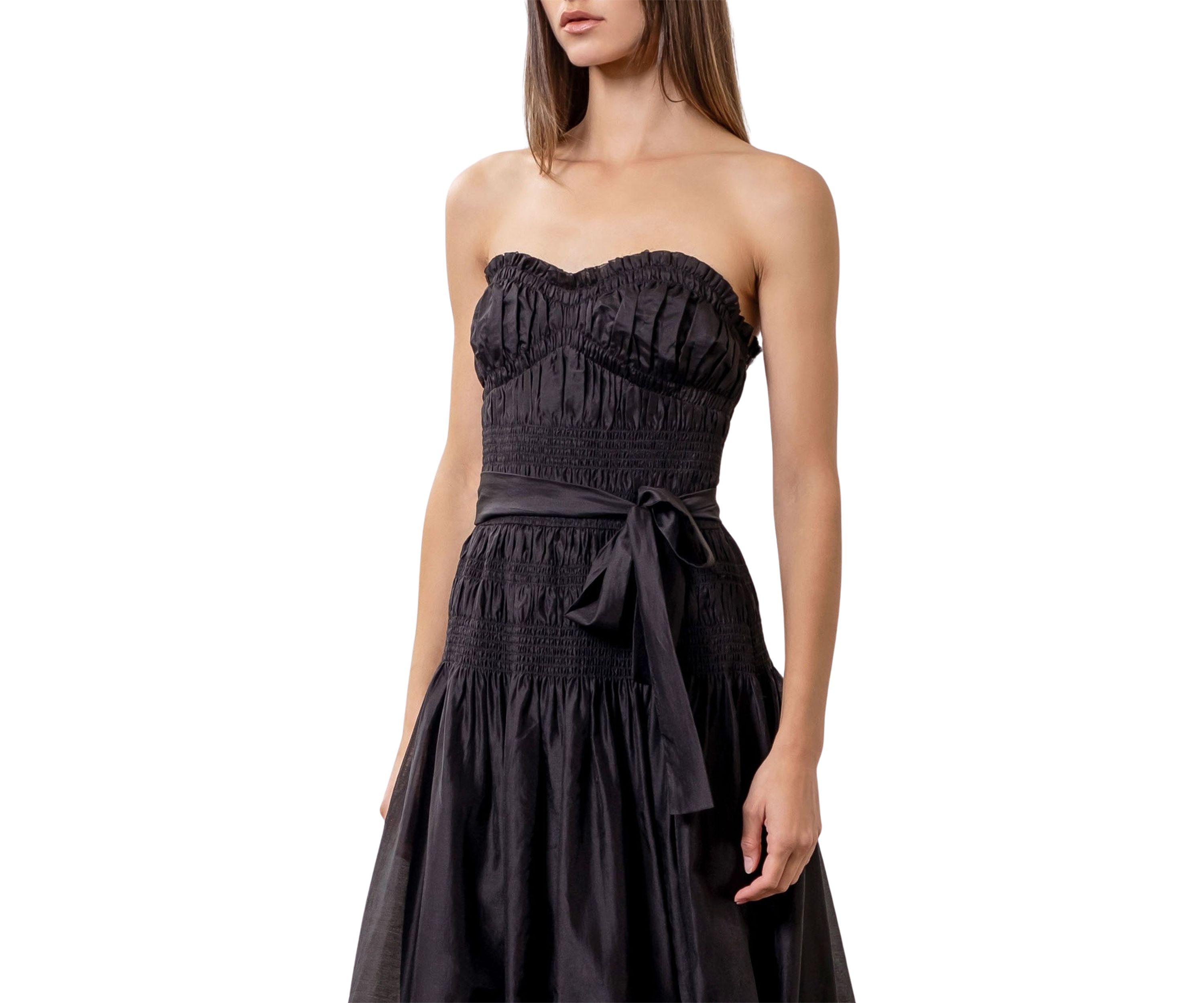 Womens Strapless Midi Dress