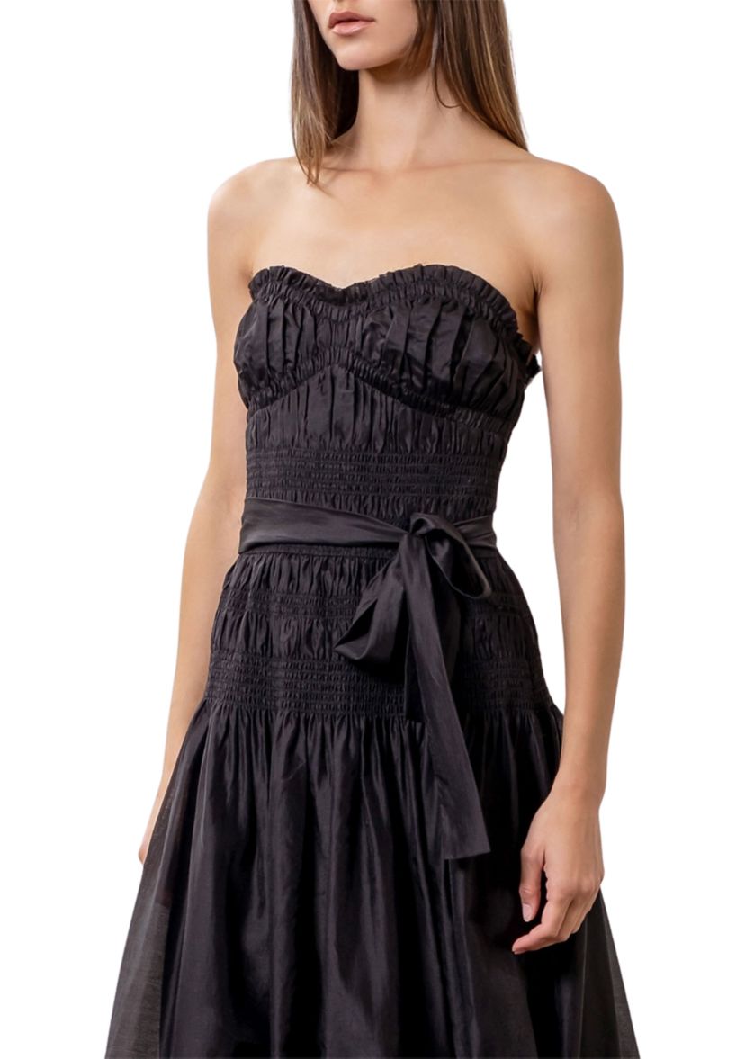 Womens Strapless Midi Dress