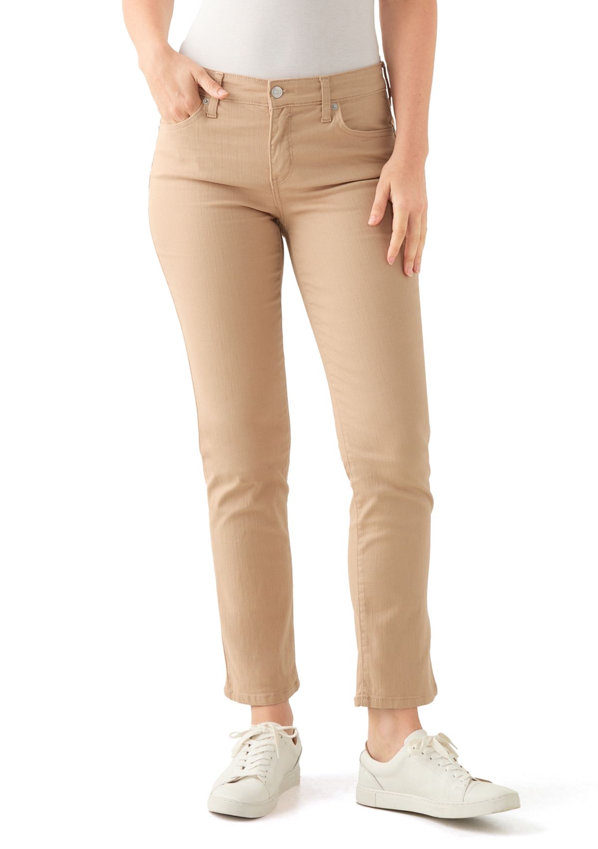 Womens Straight Color Denim Jeans