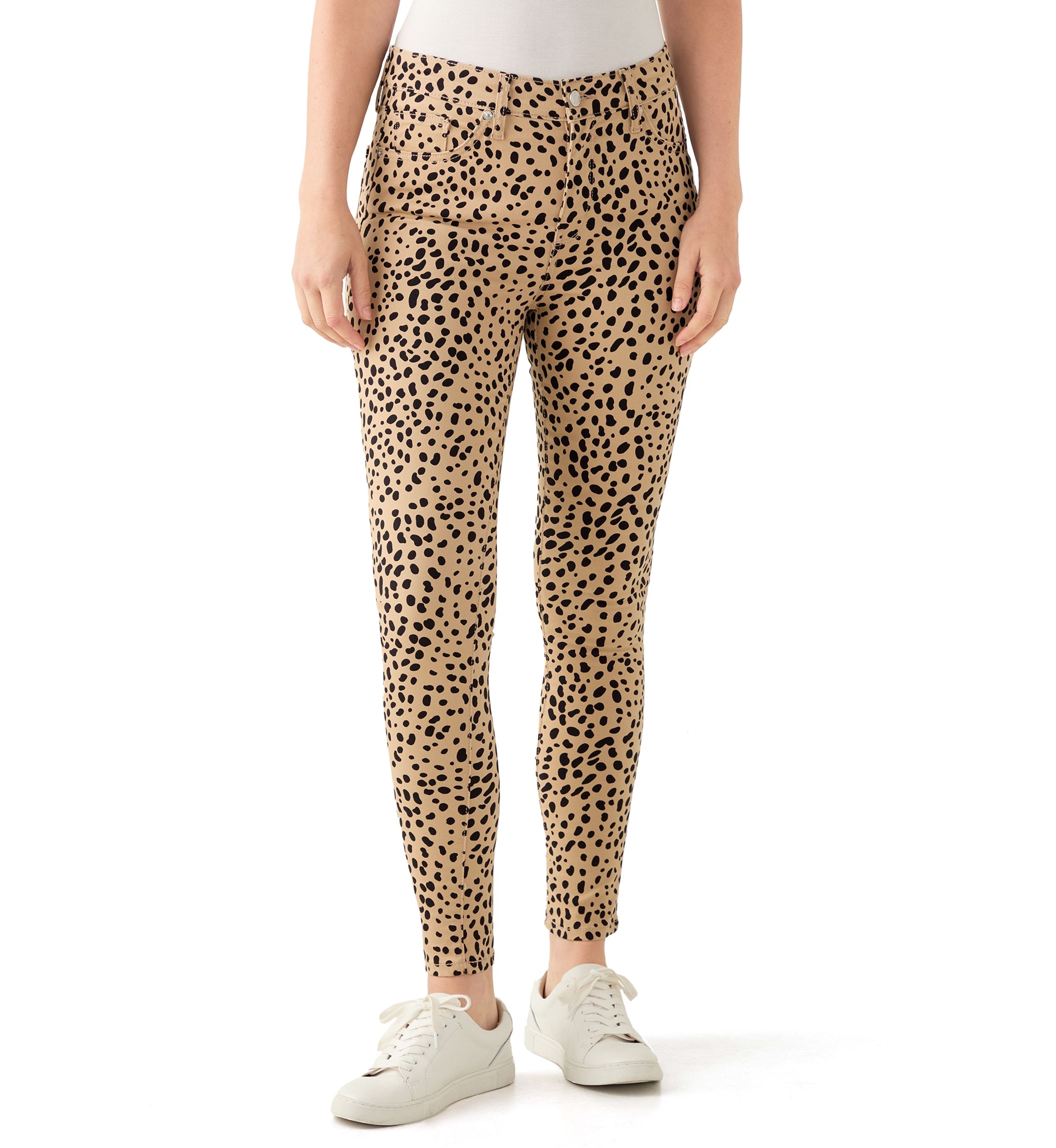 Womens Colored Skinny Print Denim Jeans