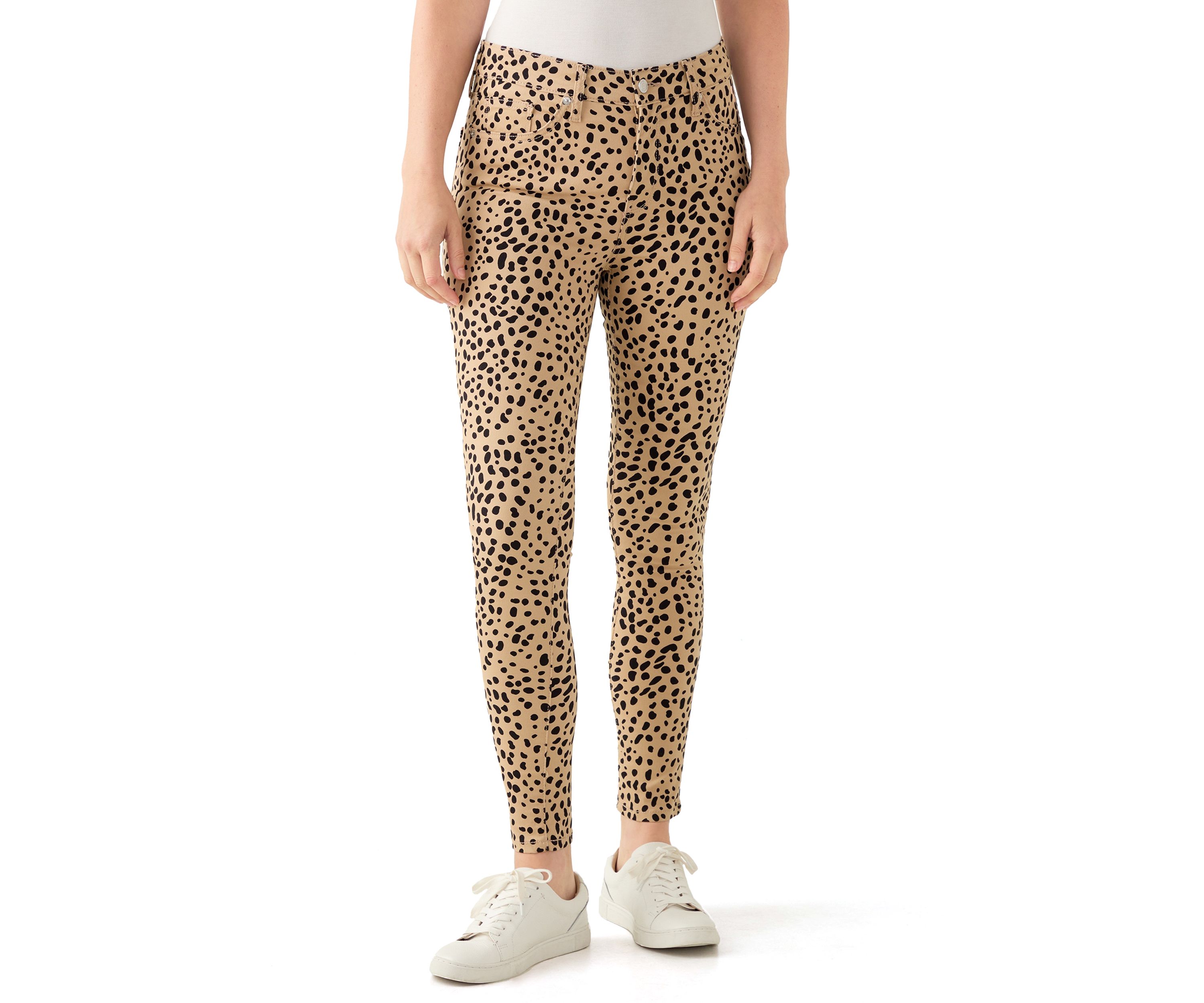 Womens Colored Skinny Print Denim Jeans