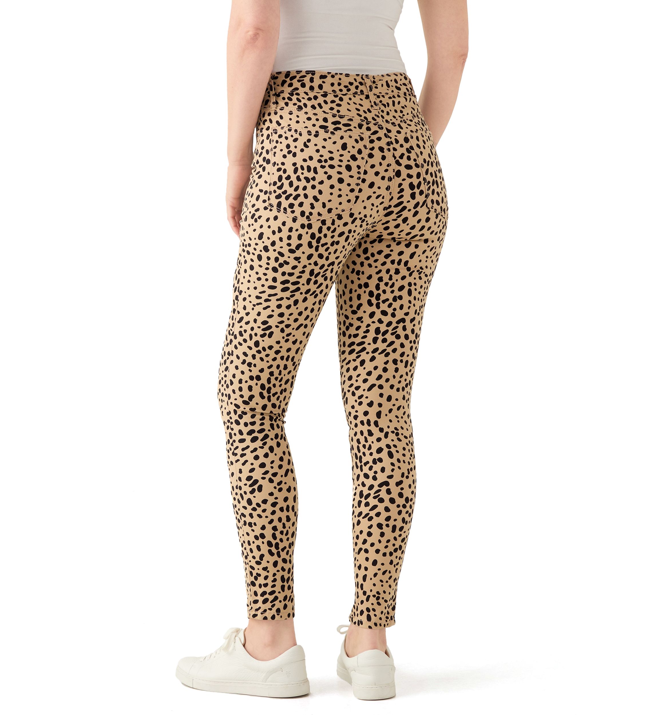 Womens Colored Skinny Print Denim Jeans