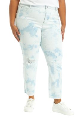 Crown & Ivy Women's Plus Size High Rise Vintage Straight Jeans