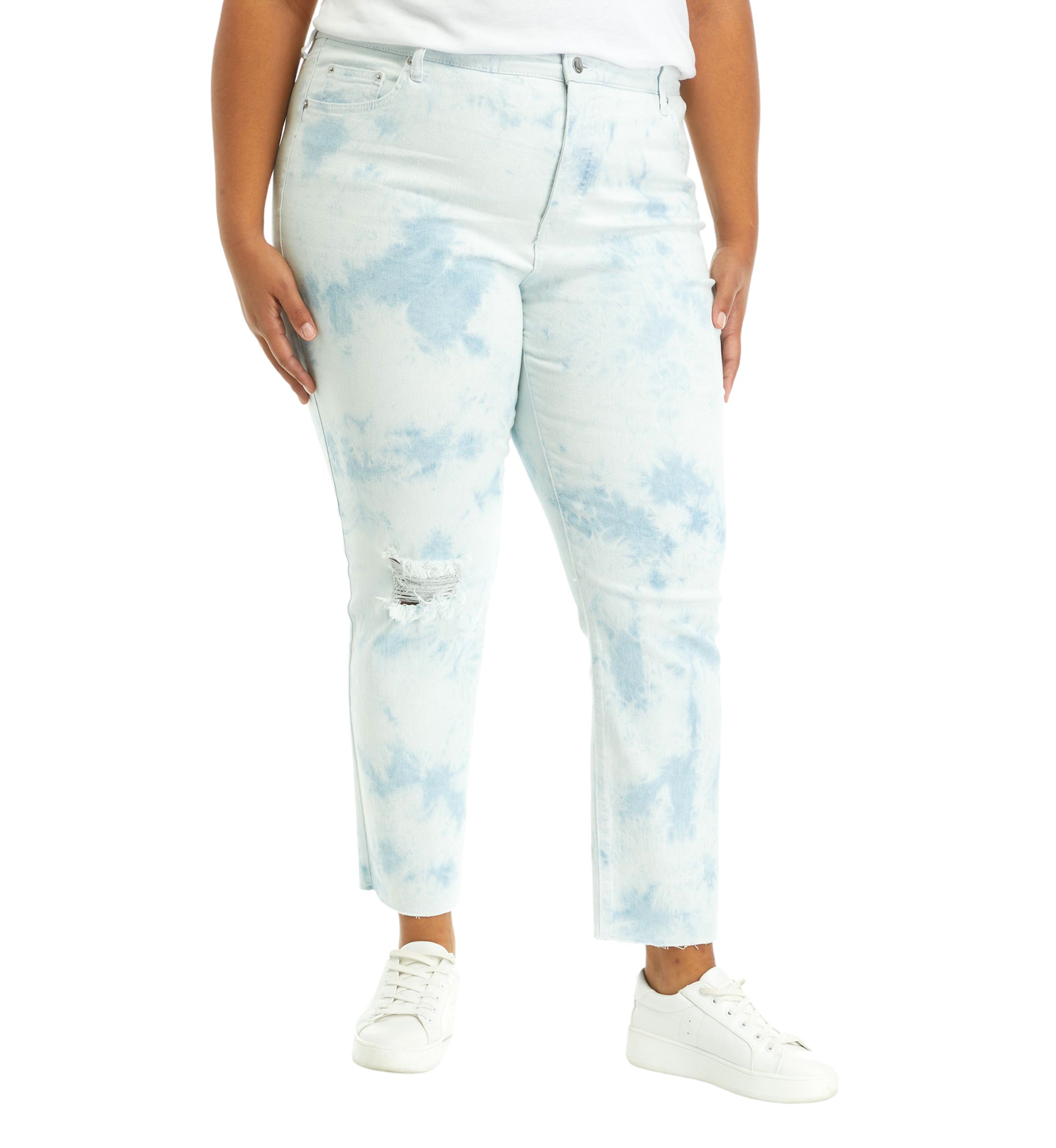 Plus Size High Rise Vintage Straight Jeans 