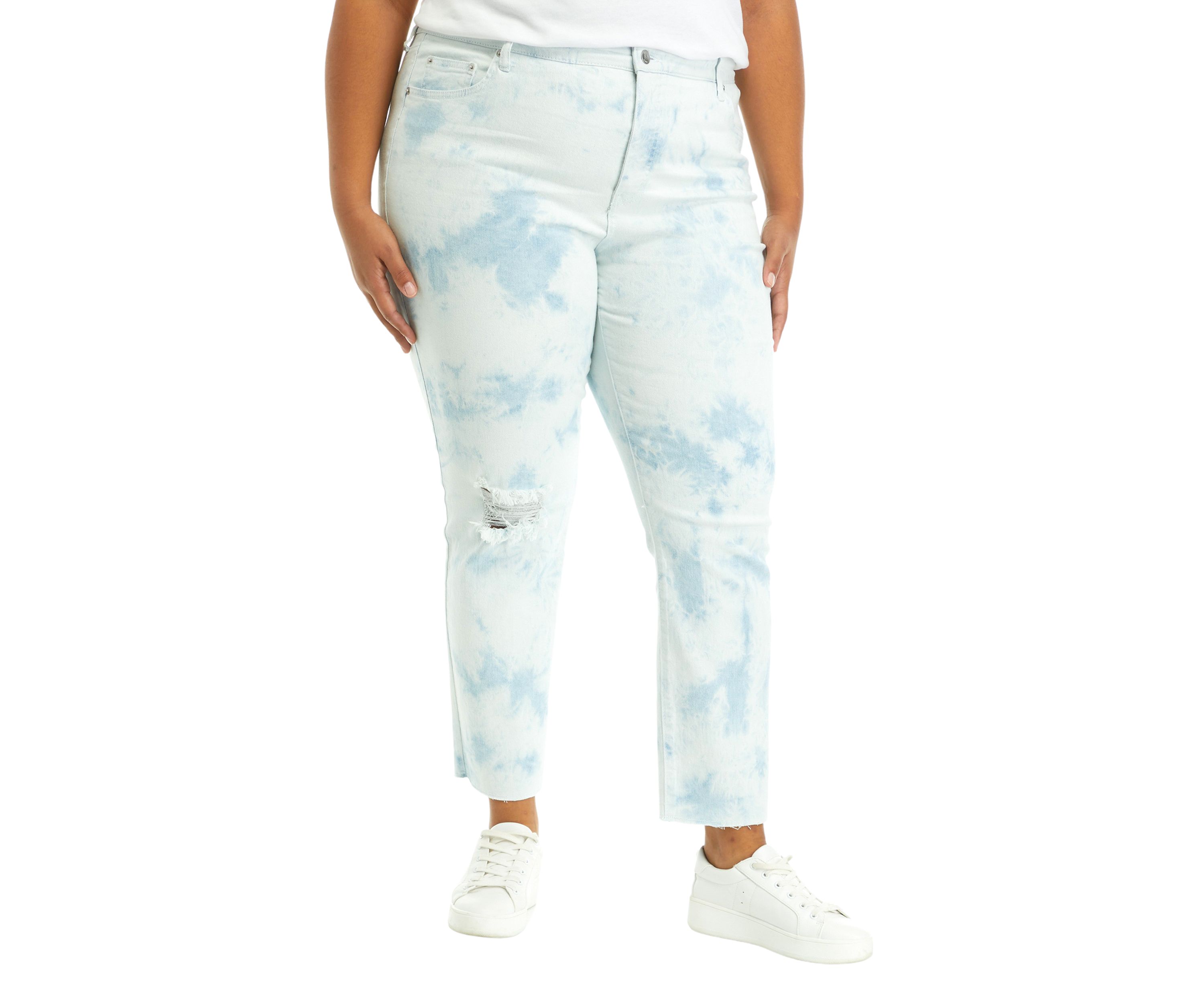 Plus Size High Rise Vintage Straight Jeans 