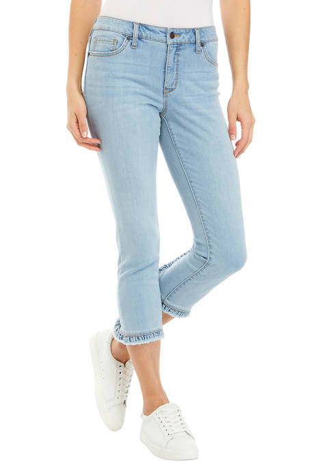 Crown & Ivy™ Womens Ruffle Back Denim Jeans