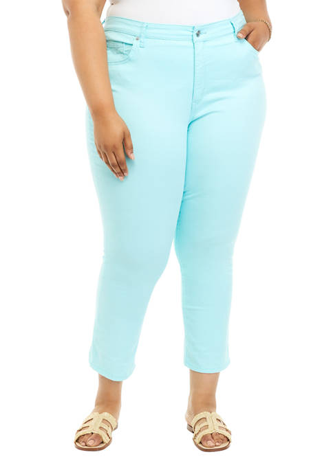 Plus Size High Rise Skinny Crop Jeans 