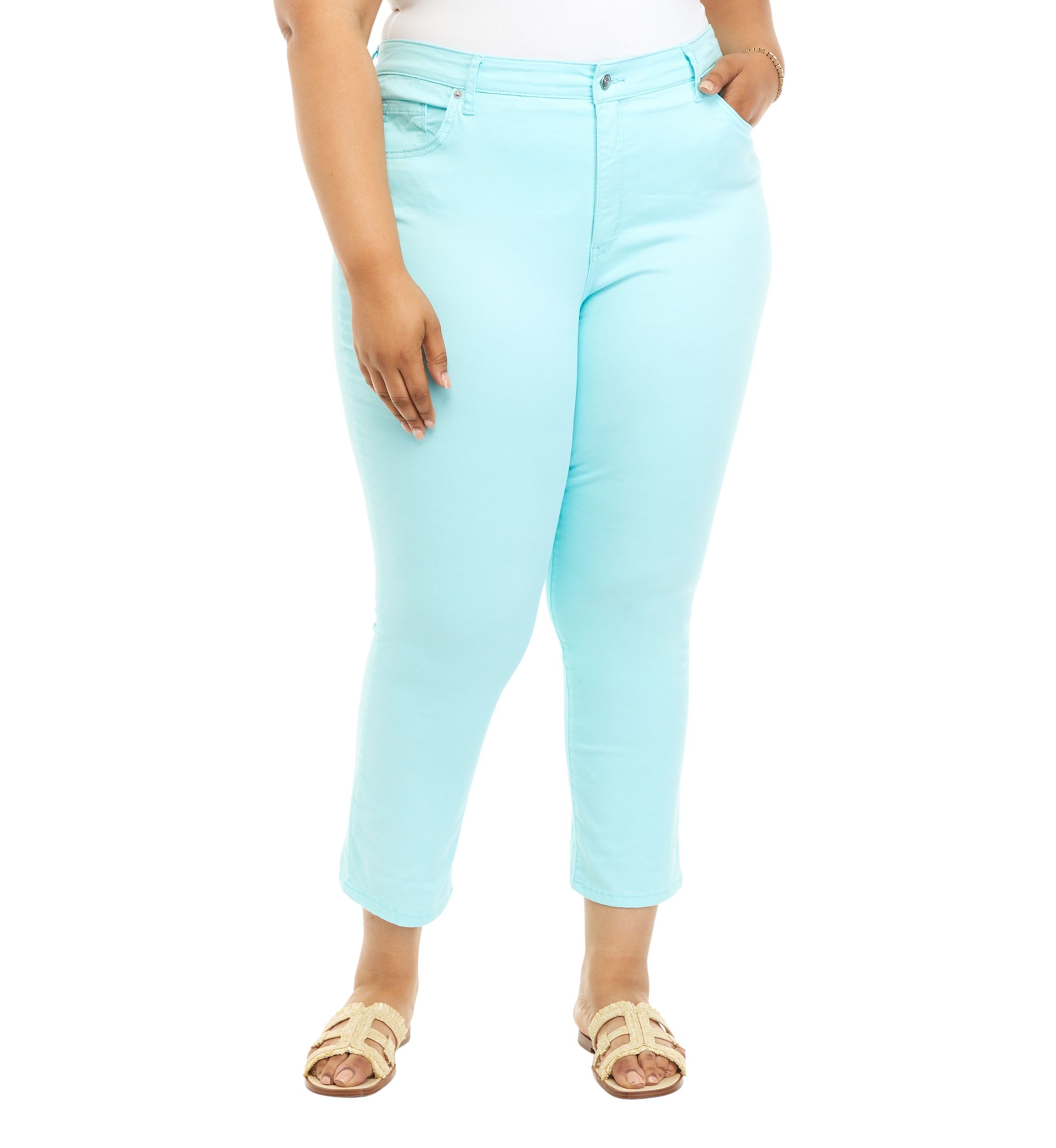 Plus Size High Rise Skinny Crop Jeans 