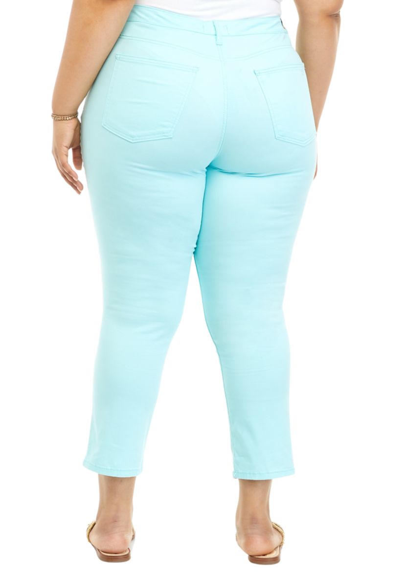 Plus Size High Rise Skinny Crop Jeans 