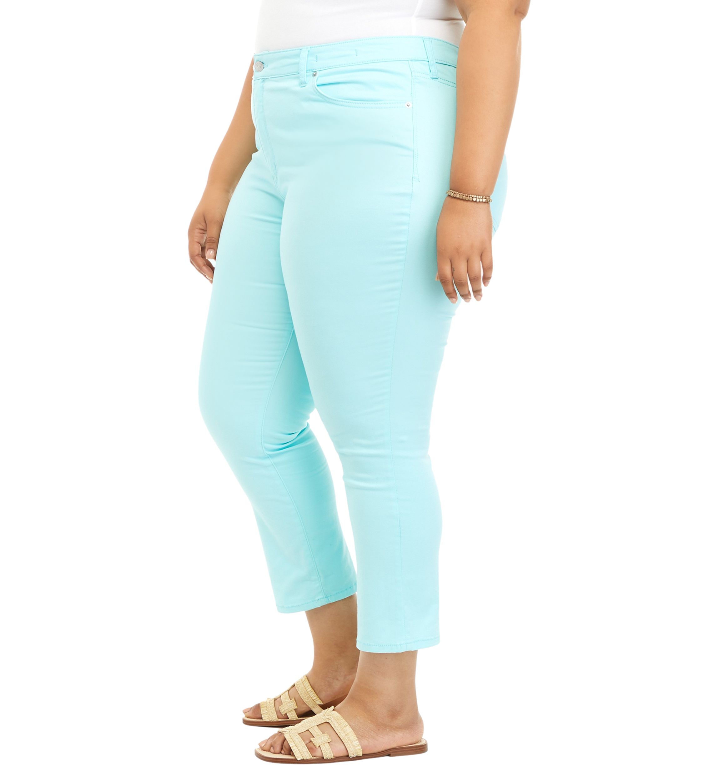 Plus Size High Rise Skinny Crop Jeans 