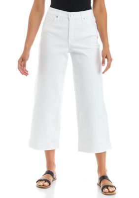 Crown & Ivy™ Women's High Rise Wide Leg Cropped Color Denim Jeans | belk