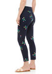 Womens High Rise Embroidered Skinny Jeans 
